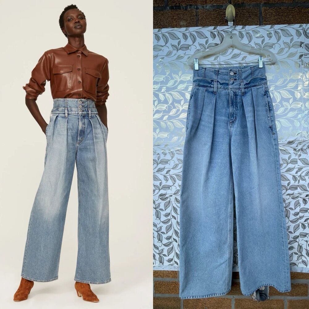 Citizens of Humanity Samira Tiered Waist Baggy Jeans Size 24 Quiet Luxury